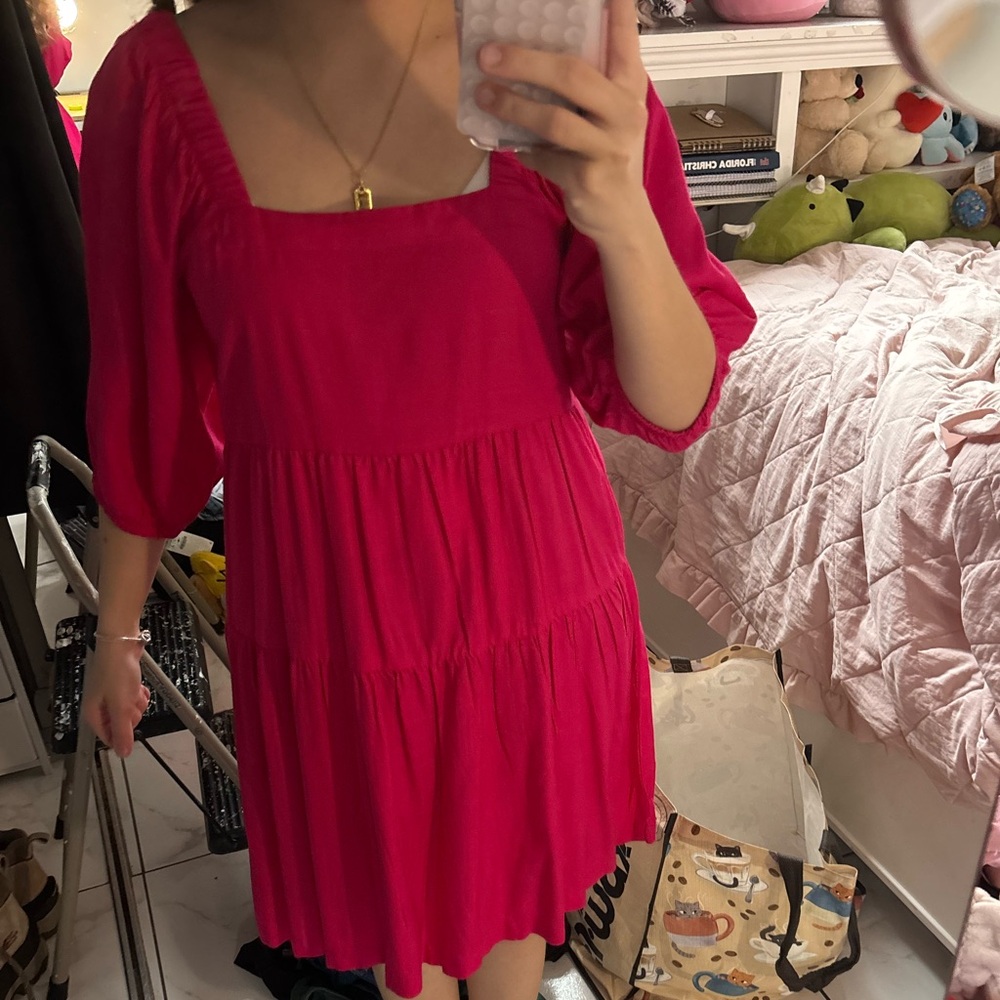 Elegant Pink Midi Dress